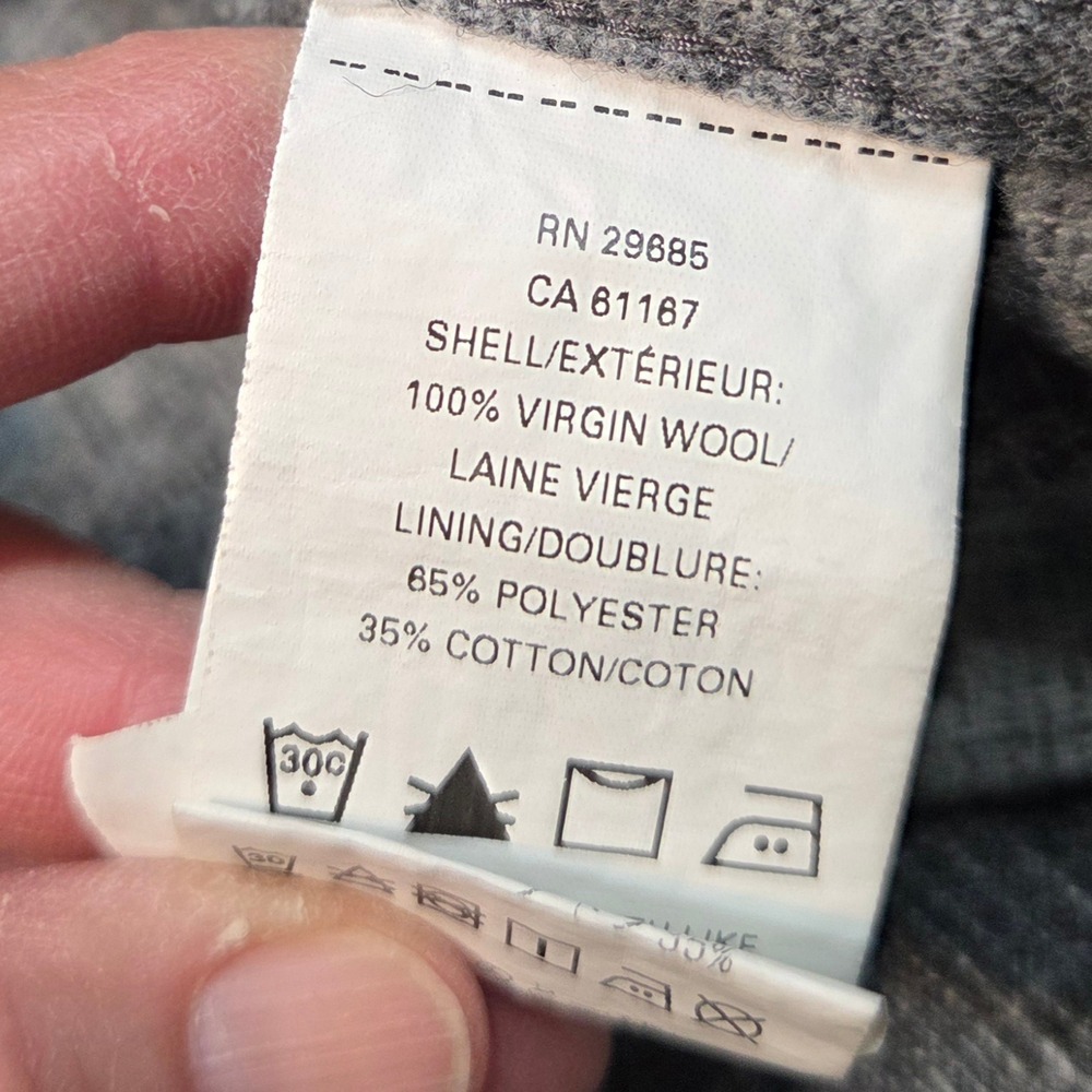 Pendleton Canyon Western Shirt Mens Large Grey Black Plaid Wool Pearl Snap 1969 - Picture 7 of 11